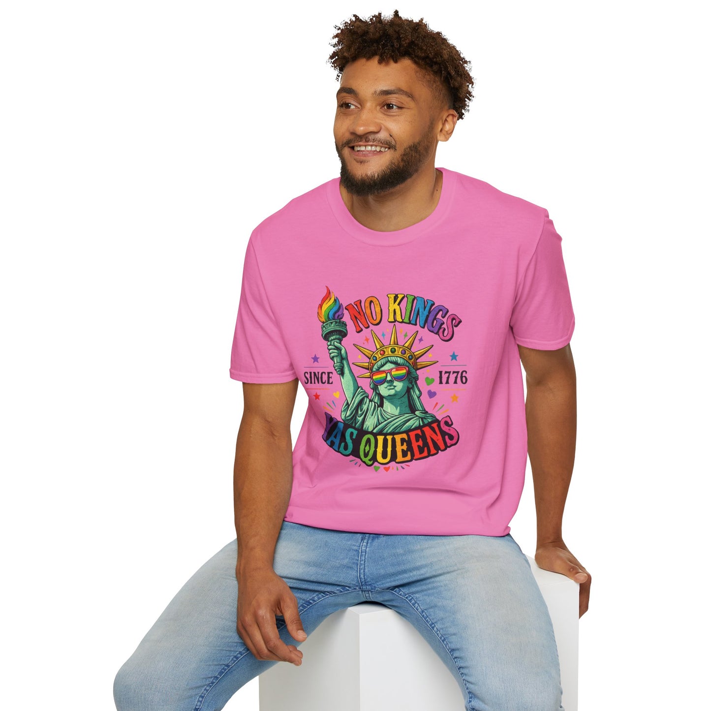 No Kings Since 1776 Yas Queens LGBTQ Pride Shirt | Statue of Liberty Rainbow Tee