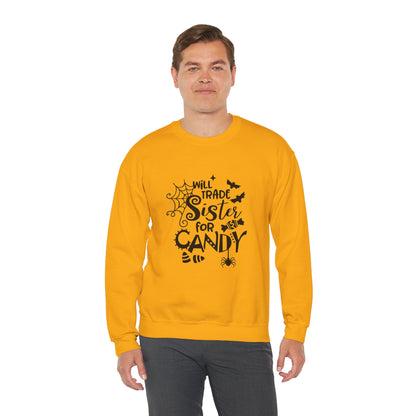 Will Trade Sister for Candy Halloween Sweatshirt – Funny Graphic Crewneck