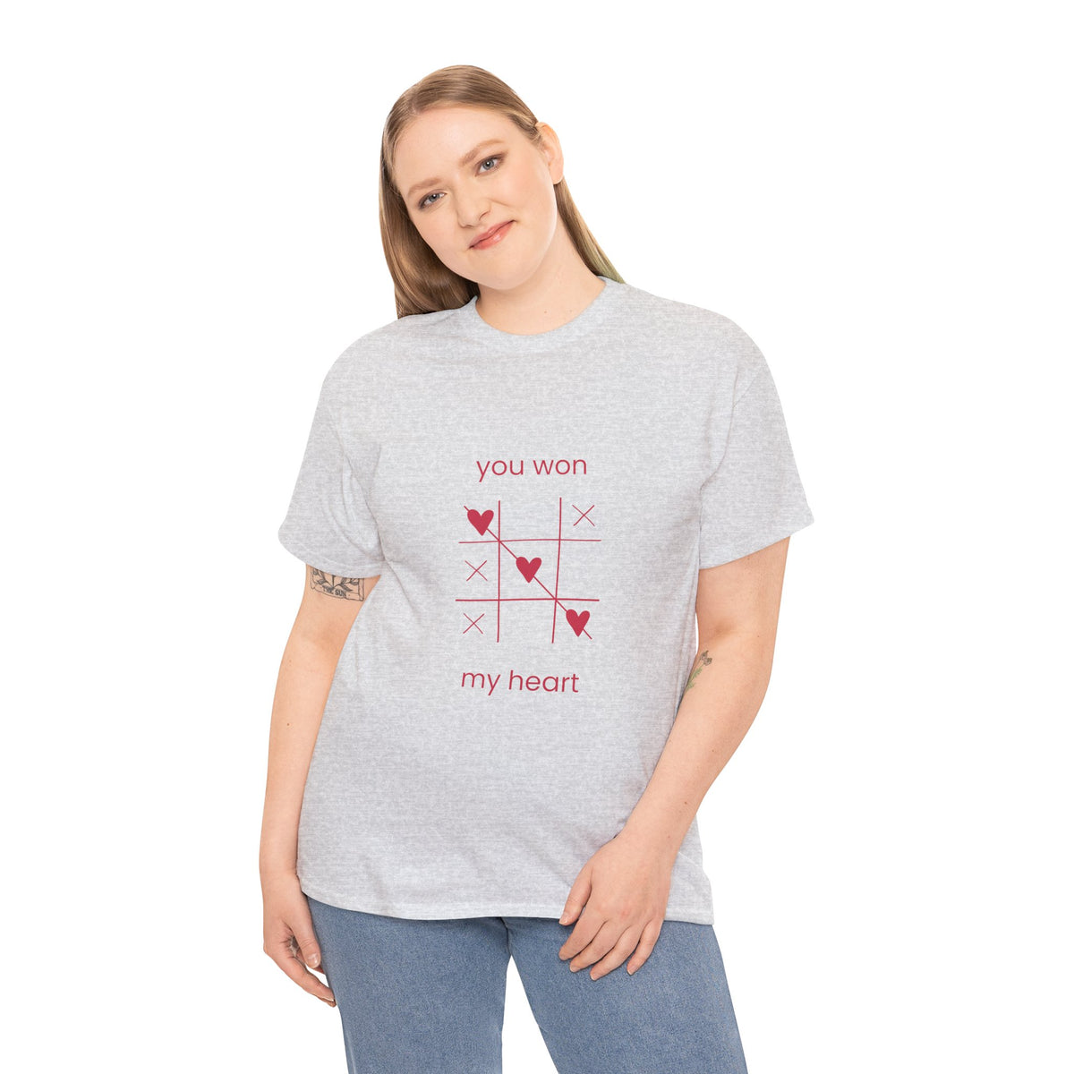 You Won My Heart Valentine Shirt – Cute Tic Tac Toe Love Tee, Romantic Gift for Her, Pink Valentine’s T-Shirt