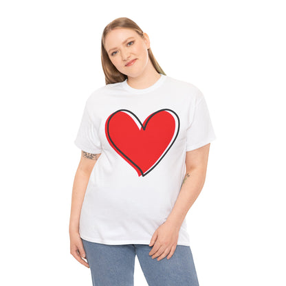 Red Heart Valentine’s Day T-Shirt – Cute Love Shirt for Couples, Romantic Gift Tee, Unisex Graphic Shirt