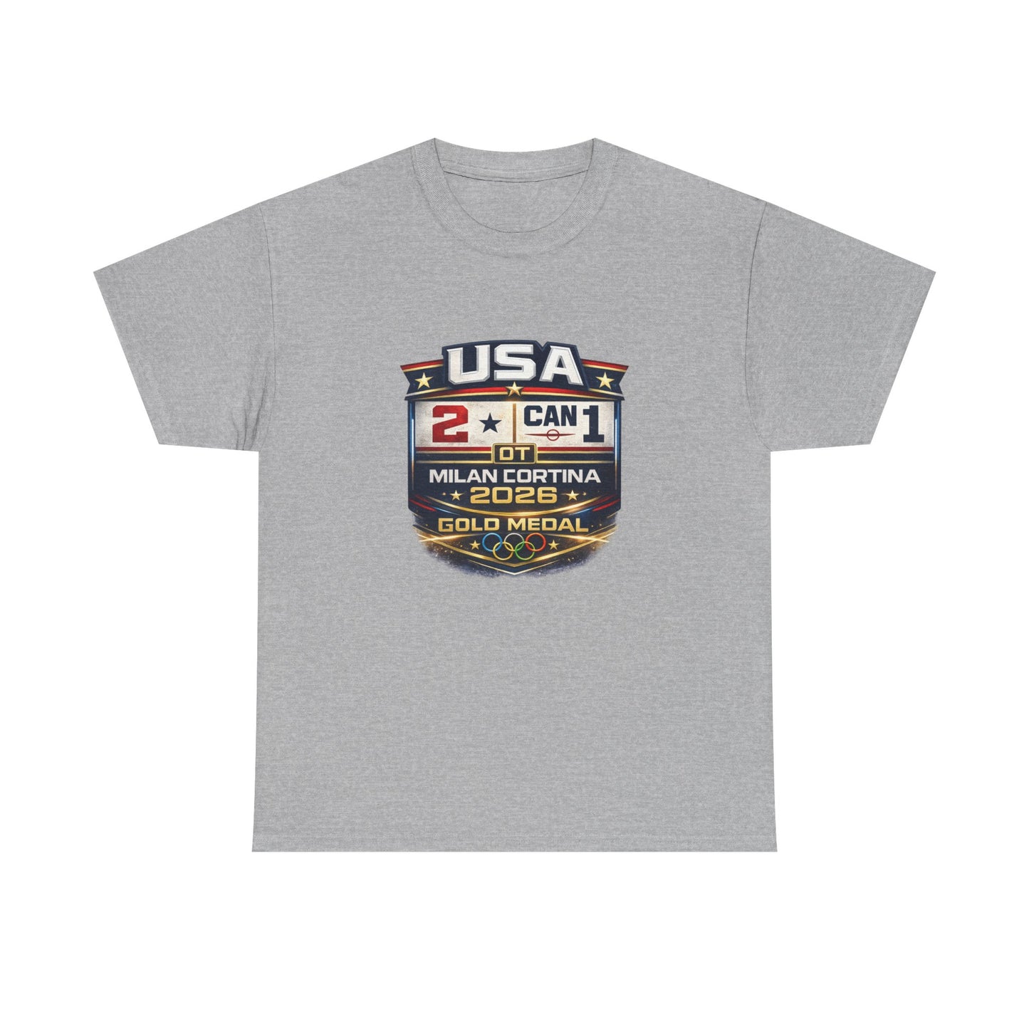 USA Hockey Gold 2026 T-Shirt – 2-1 OT Victory in Milan