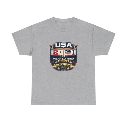 USA Hockey Gold 2026 T-Shirt – 2-1 OT Victory in Milan