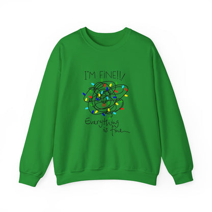 I’m Fine!! Everything Is Fine Sweatshirt – Funny Holiday Lights Crewneck