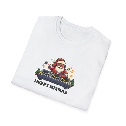 Funny Santa DJ Christmas Shirt for Music Lovers | Merry Mixmas Graphic Tee