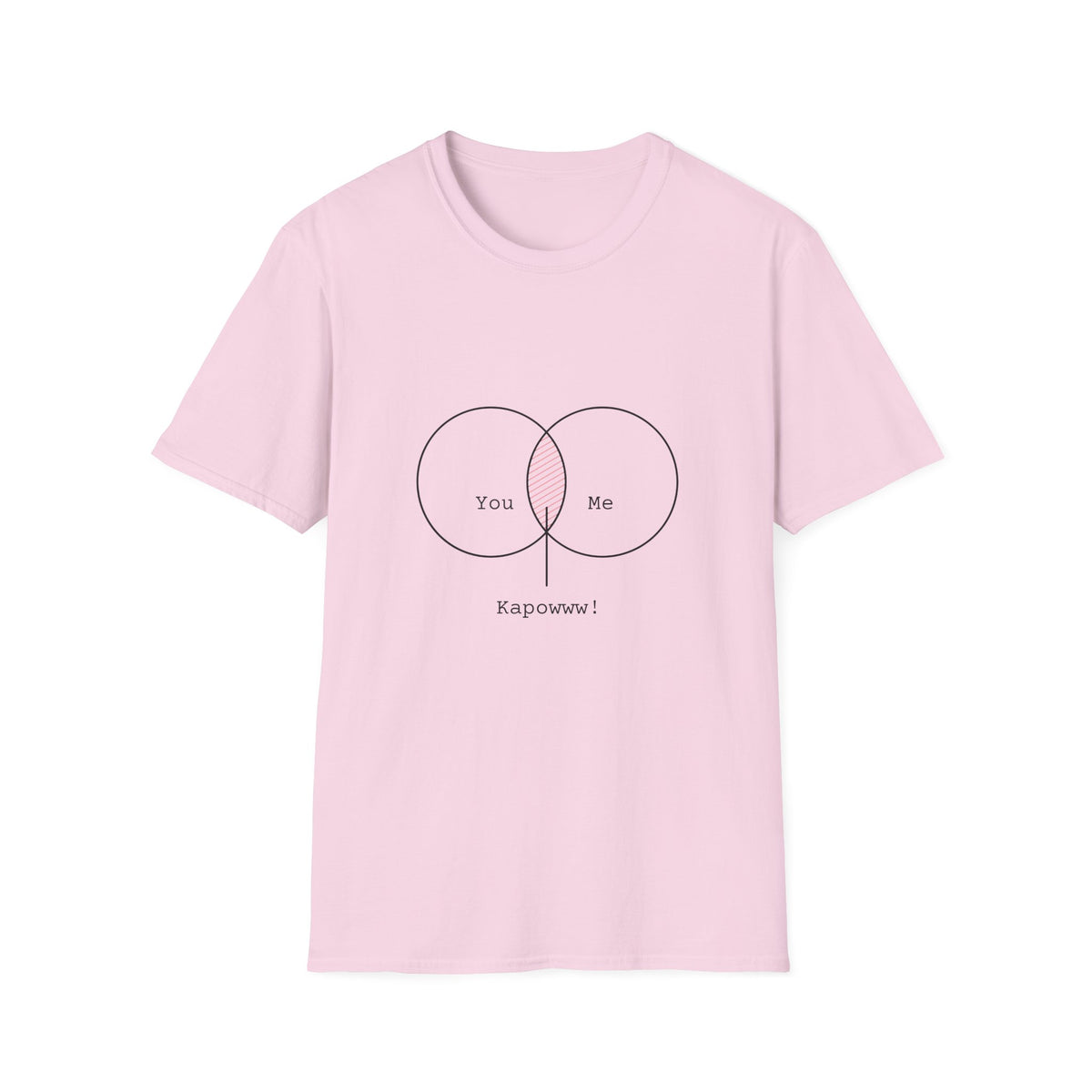 You + Me = Kapowww! T-Shirt – Funny Geek Love Venn Diagram Tee