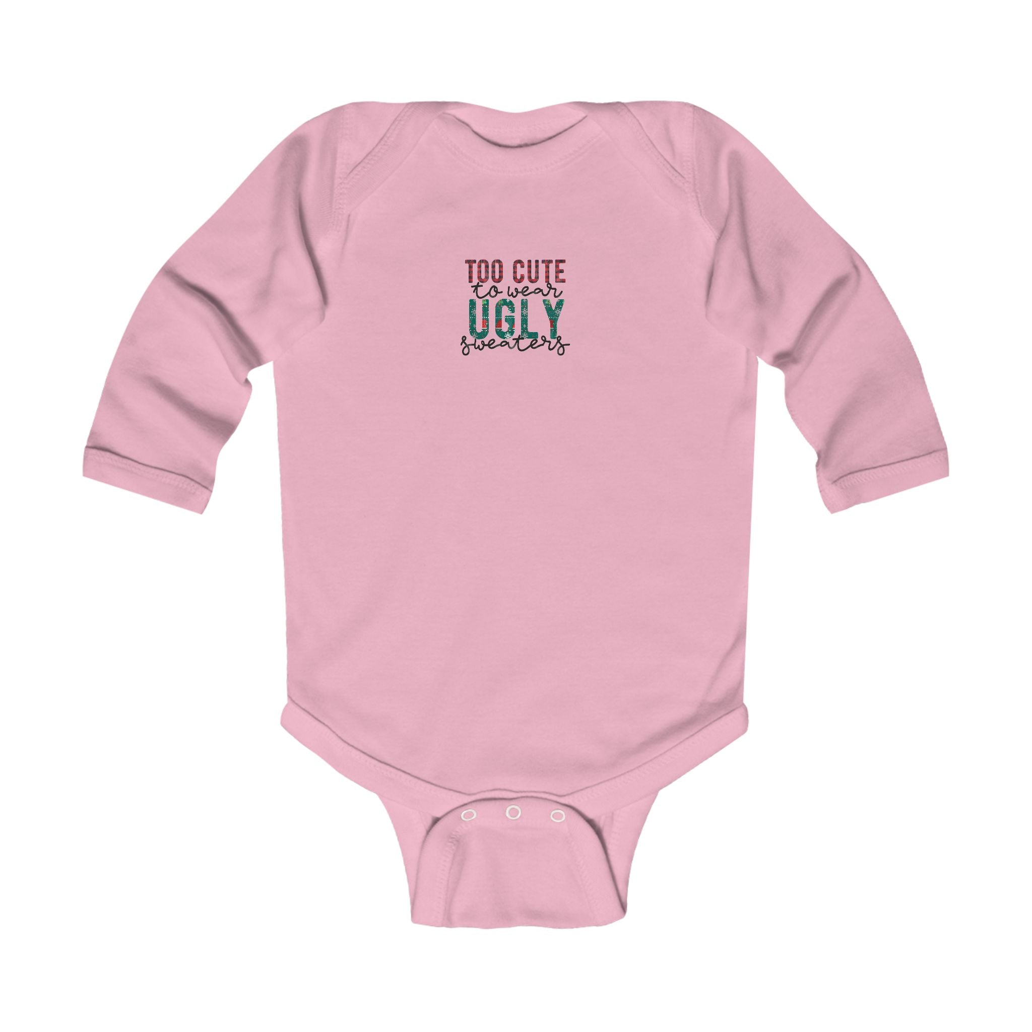 Baby Christmas Bodysuit – “Too Cute to Wear Ugly Sweaters” Gift