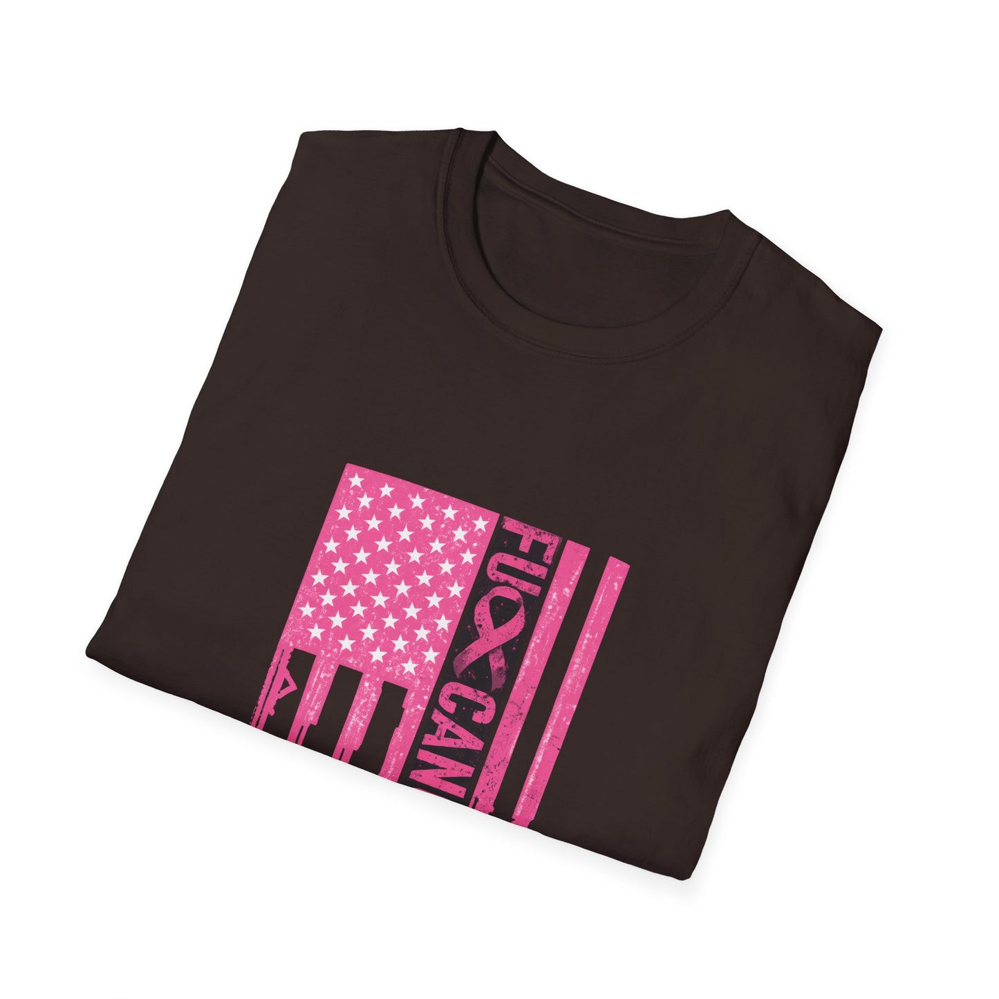 Breast Cancer Awareness Flag T-Shirt — Pink "Kick Cancer" Drip Design