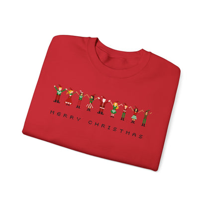 Holiday Cheer Sweatshirt – Pixel Art Merry Christmas Crewneck