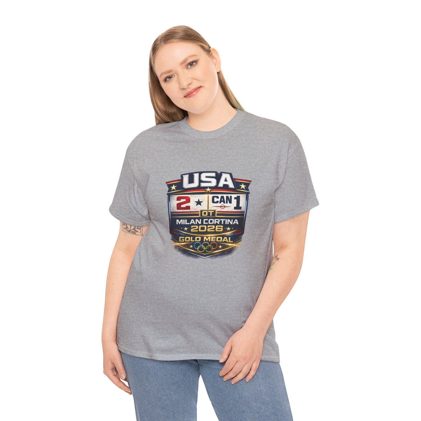 USA Hockey Gold 2026 T-Shirt – 2-1 OT Victory in Milan