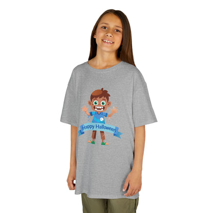 Happy Halloween: Fun Cartoon Boy Scary Face Graphic Kids' T-Shirt
