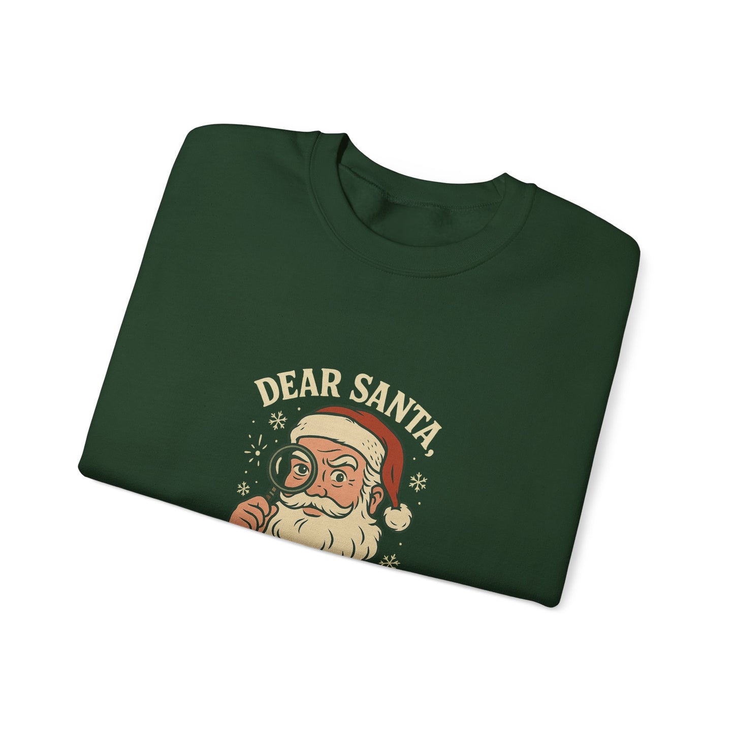 Crewneck Sweatshirt – 'Dear Santa Define Nice' Vintage Santa Christmas Pullover