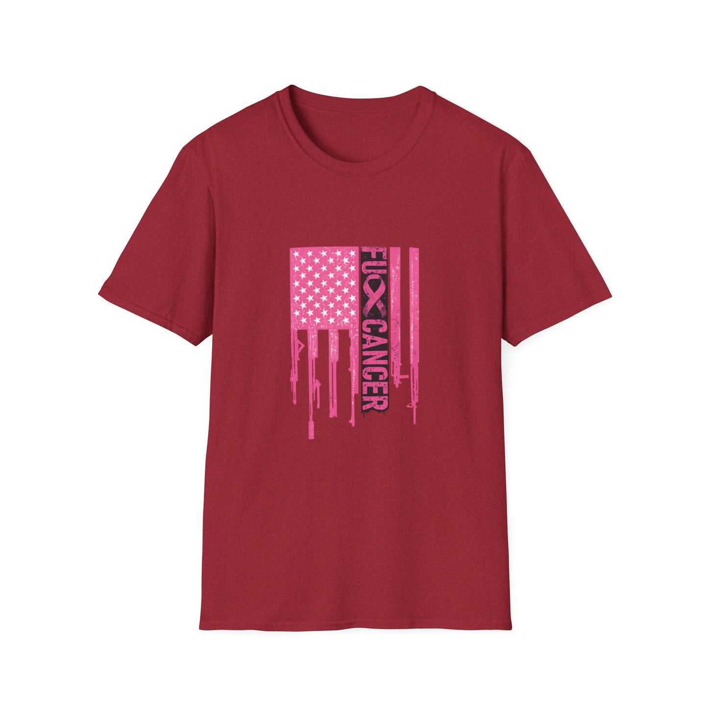 Breast Cancer Awareness Flag T-Shirt — Pink "Kick Cancer" Drip Design
