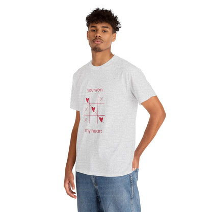 You Won My Heart Valentine Shirt – Cute Tic Tac Toe Love Tee, Romantic Gift for Her, Pink Valentine’s T-Shirt