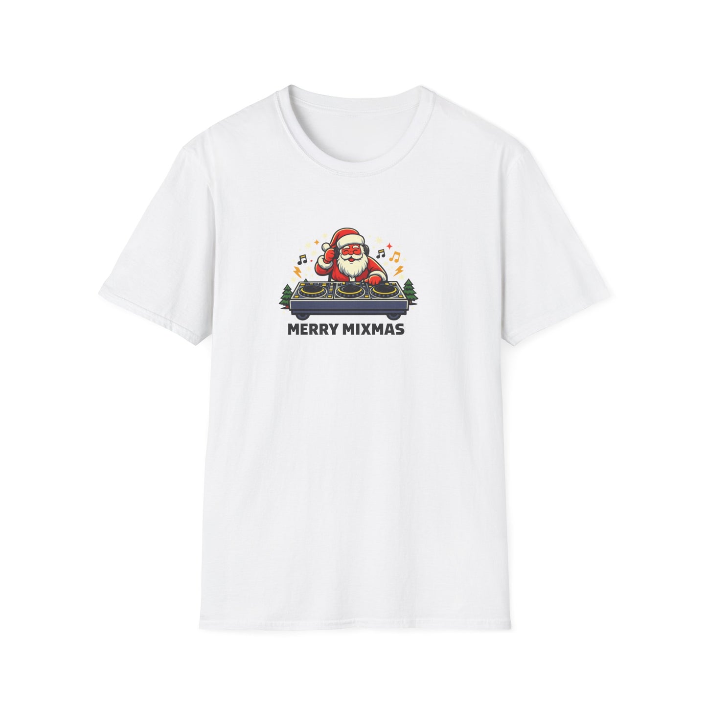 Funny Santa DJ Christmas Shirt for Music Lovers | Merry Mixmas Graphic Tee