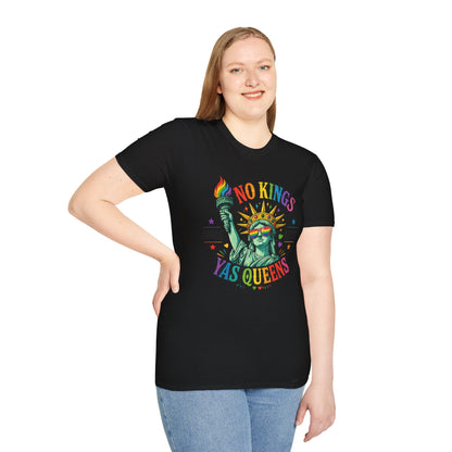 No Kings Since 1776 Yas Queens LGBTQ Pride Shirt | Statue of Liberty Rainbow Tee