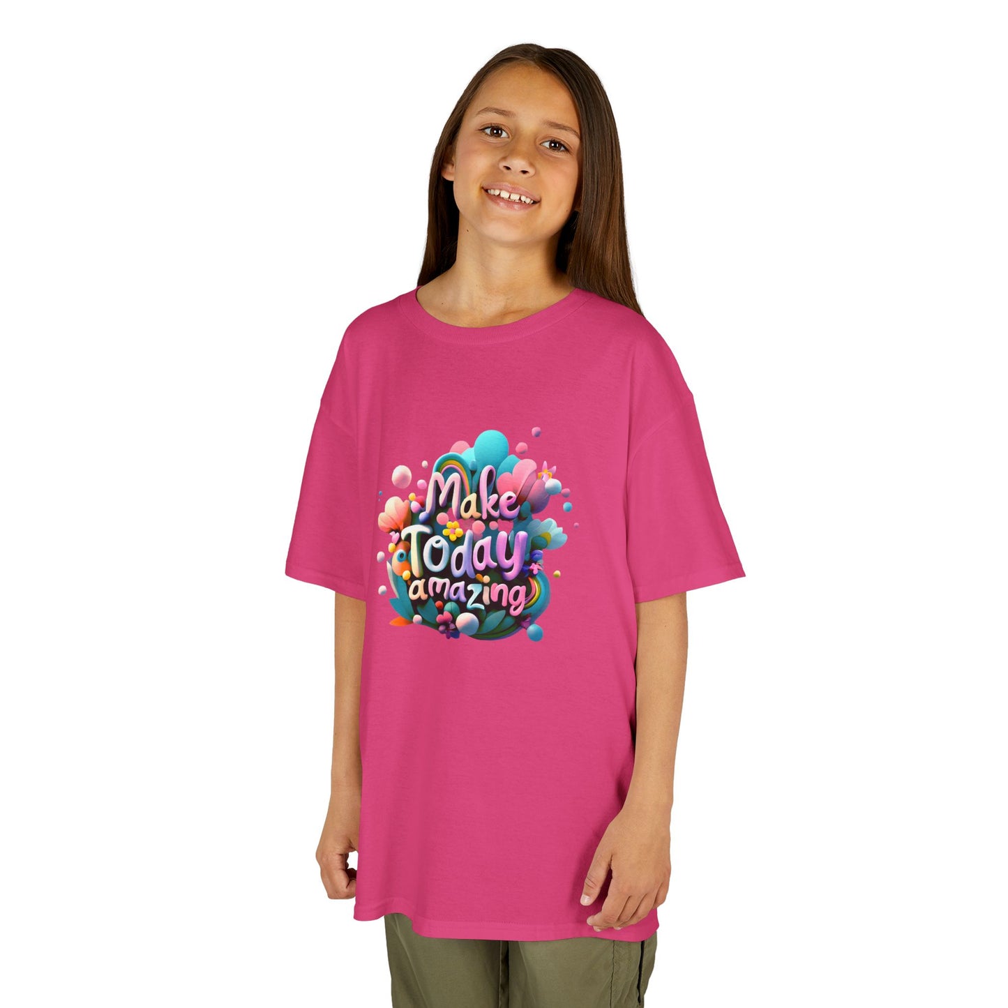 Make Today Amazing: Vibrant Rainbow Graphic Kids' T-Shirt – Inspire Positivity!