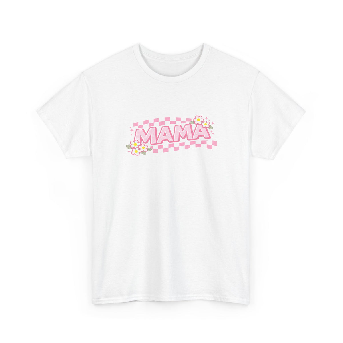 Mama Checkerboard Shirt – Trendy Floral Mom Tee