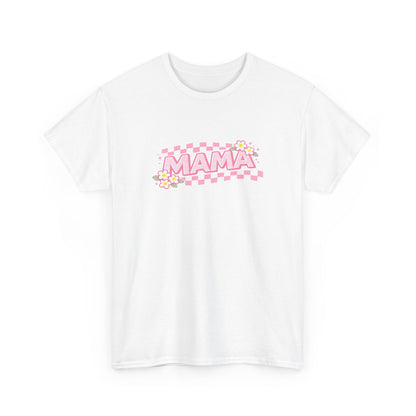 Mama Checkerboard Shirt – Trendy Floral Mom Tee