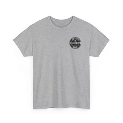Certified Homosexual Shirt – Funny LGBTQ Pride Seal Graphic Tee