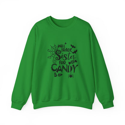 Will Trade Sister for Candy Halloween Sweatshirt – Funny Graphic Crewneck