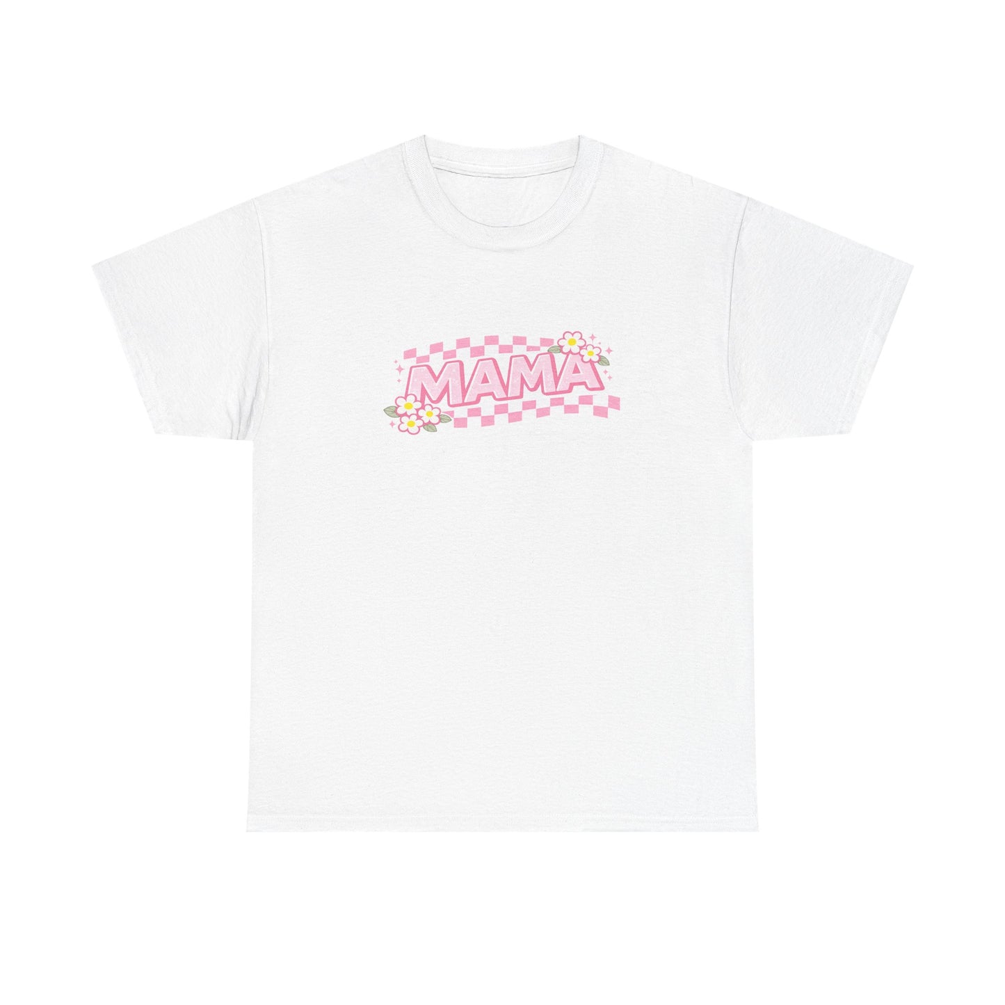 Mama Checkerboard Shirt – Trendy Floral Mom Tee