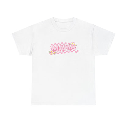 Mama Checkerboard Shirt – Trendy Floral Mom Tee