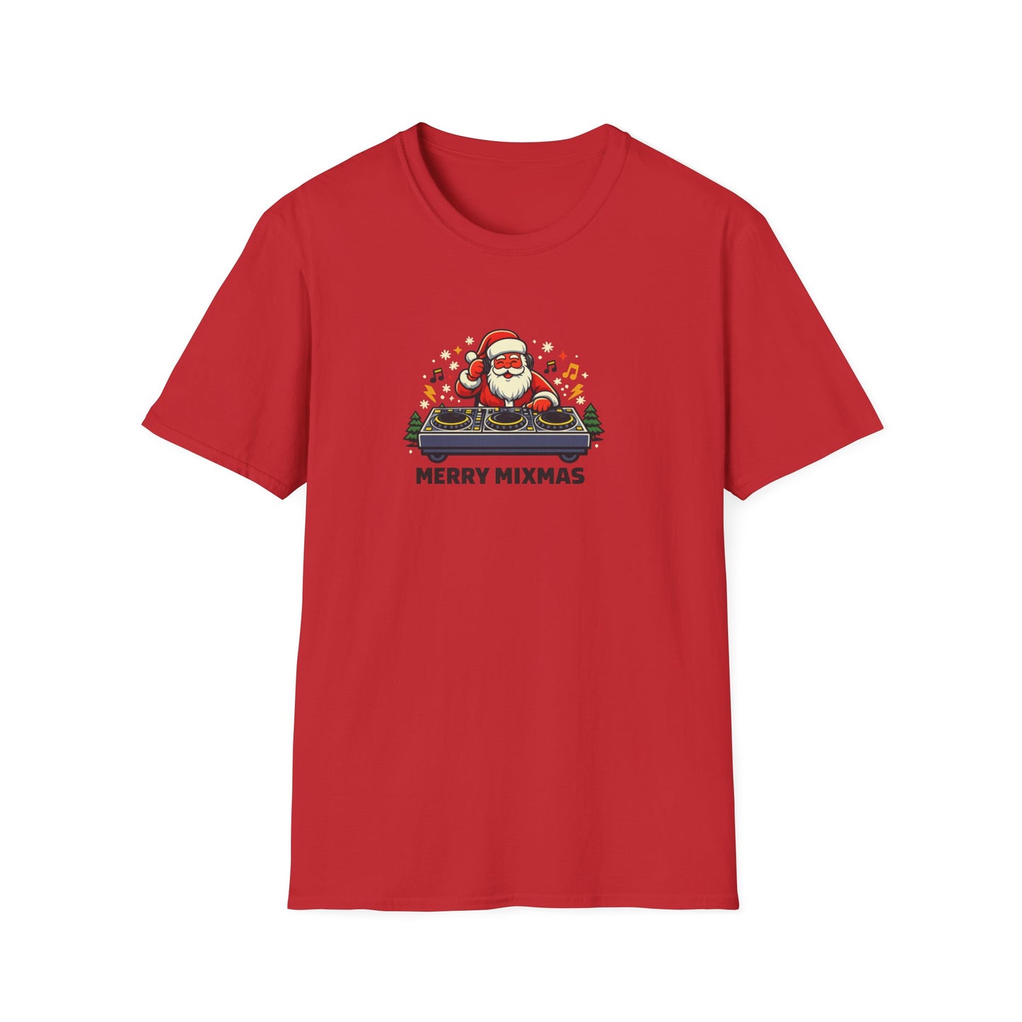Funny Santa DJ Christmas Shirt for Music Lovers | Merry Mixmas Graphic Tee
