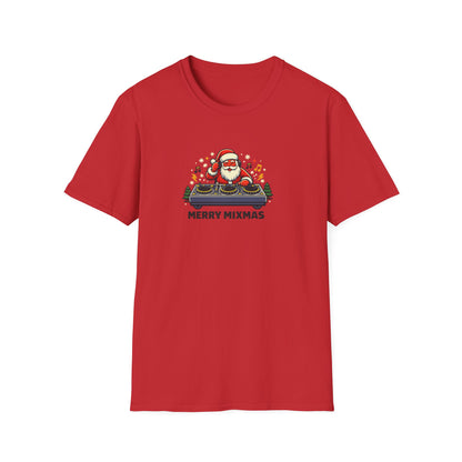 Funny Santa DJ Christmas Shirt for Music Lovers | Merry Mixmas Graphic Tee