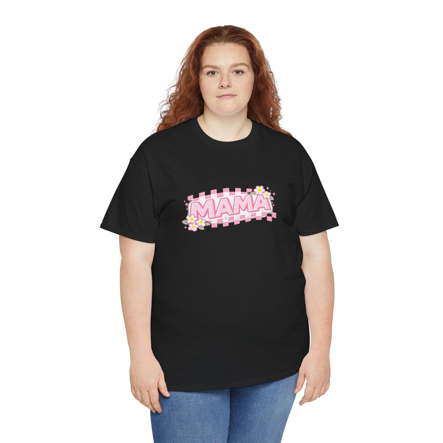Mama Checkerboard Shirt – Trendy Floral Mom Tee