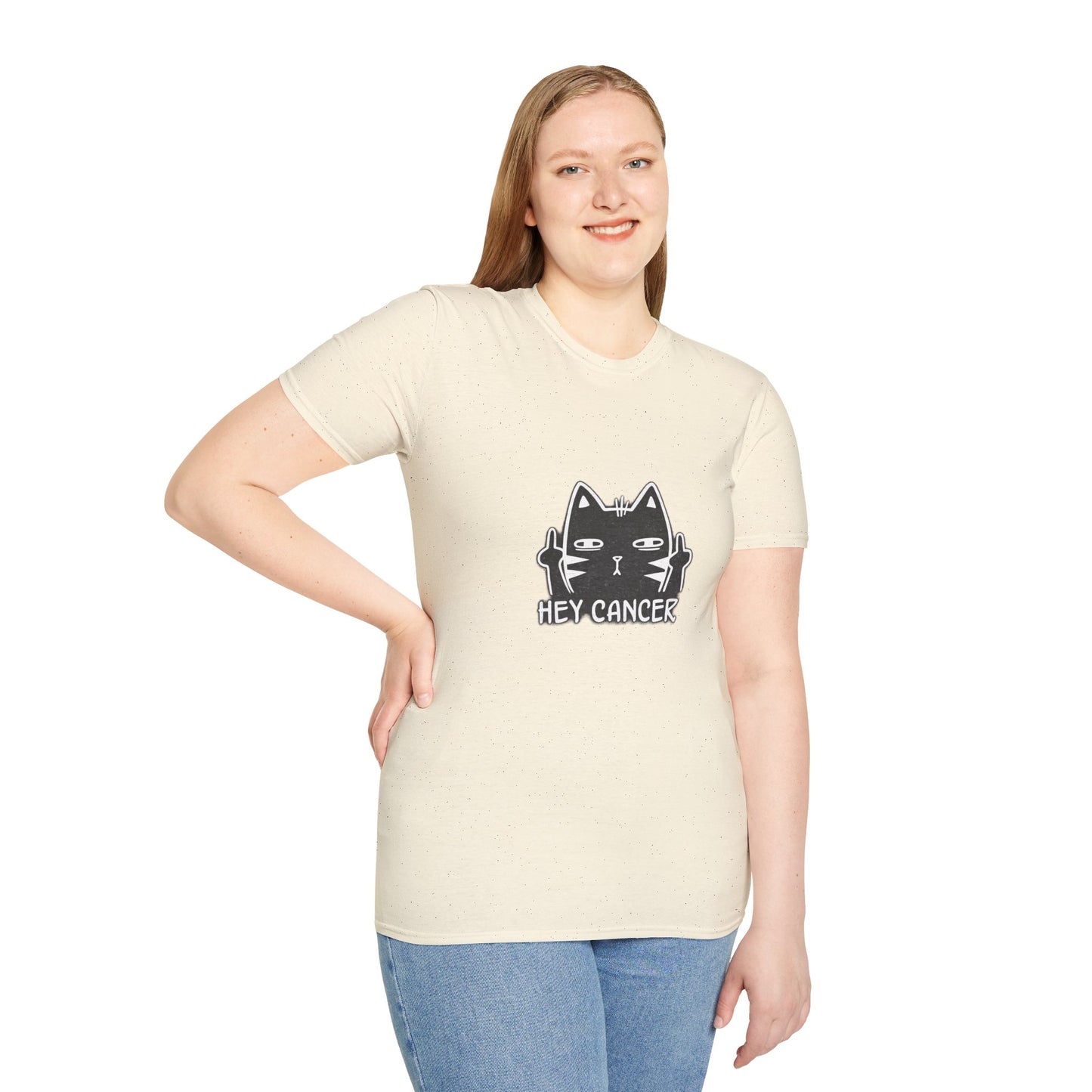 Hey Cancer Cat T-Shirt — Anti-Cancer Support Graphic Tee