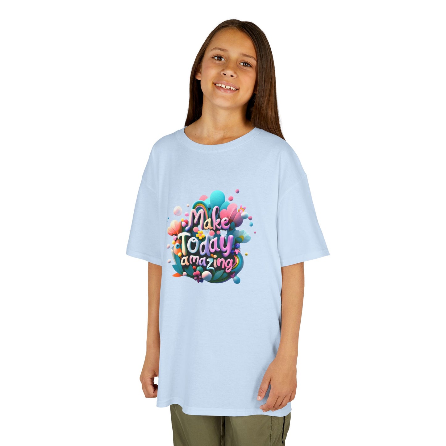 Make Today Amazing: Vibrant Rainbow Graphic Kids' T-Shirt – Inspire Positivity!