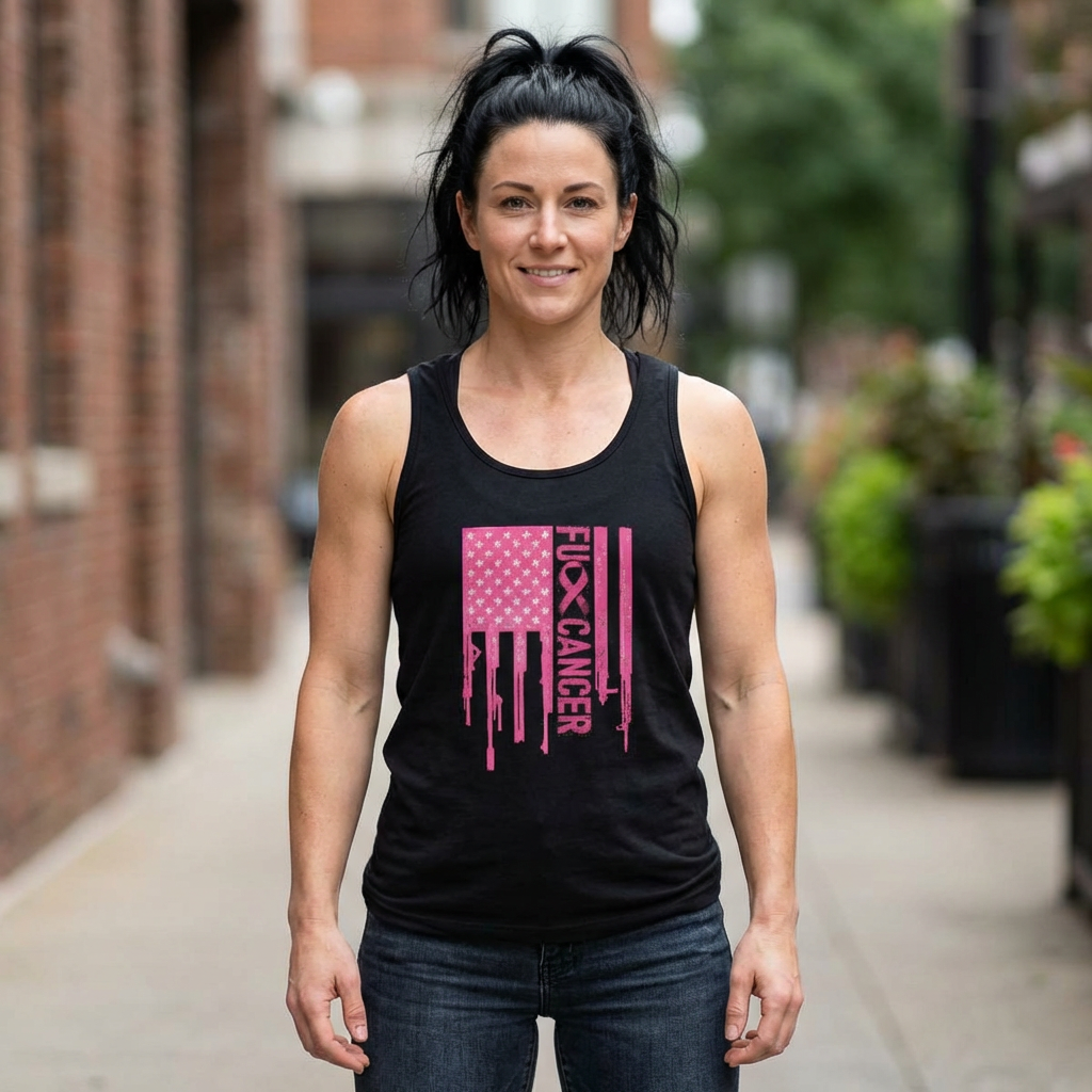 Breast Cancer Awareness Drip Flag Tank