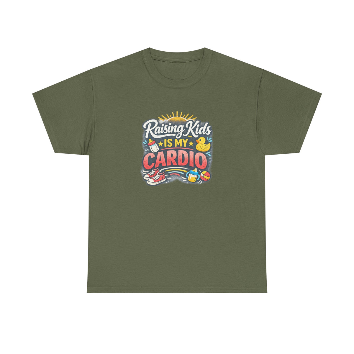 Raising Kids Is My Cardio Shirt – Funny Mom Life Tee