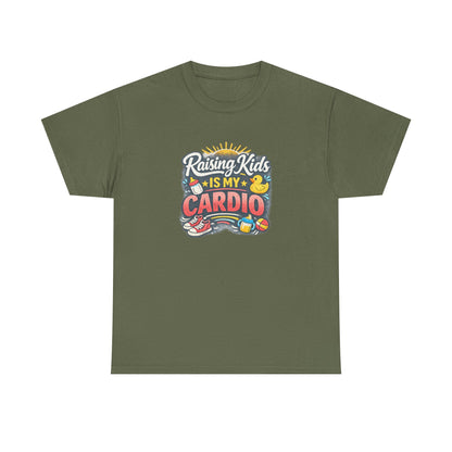 Raising Kids Is My Cardio Shirt – Funny Mom Life Tee