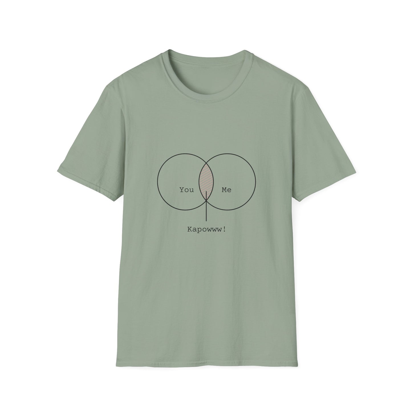 You + Me = Kapowww! T-Shirt – Funny Geek Love Venn Diagram Tee