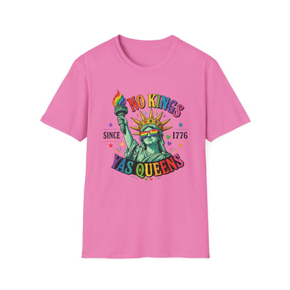 No Kings Since 1776 Yas Queens LGBTQ Pride Shirt | Statue of Liberty Rainbow Tee