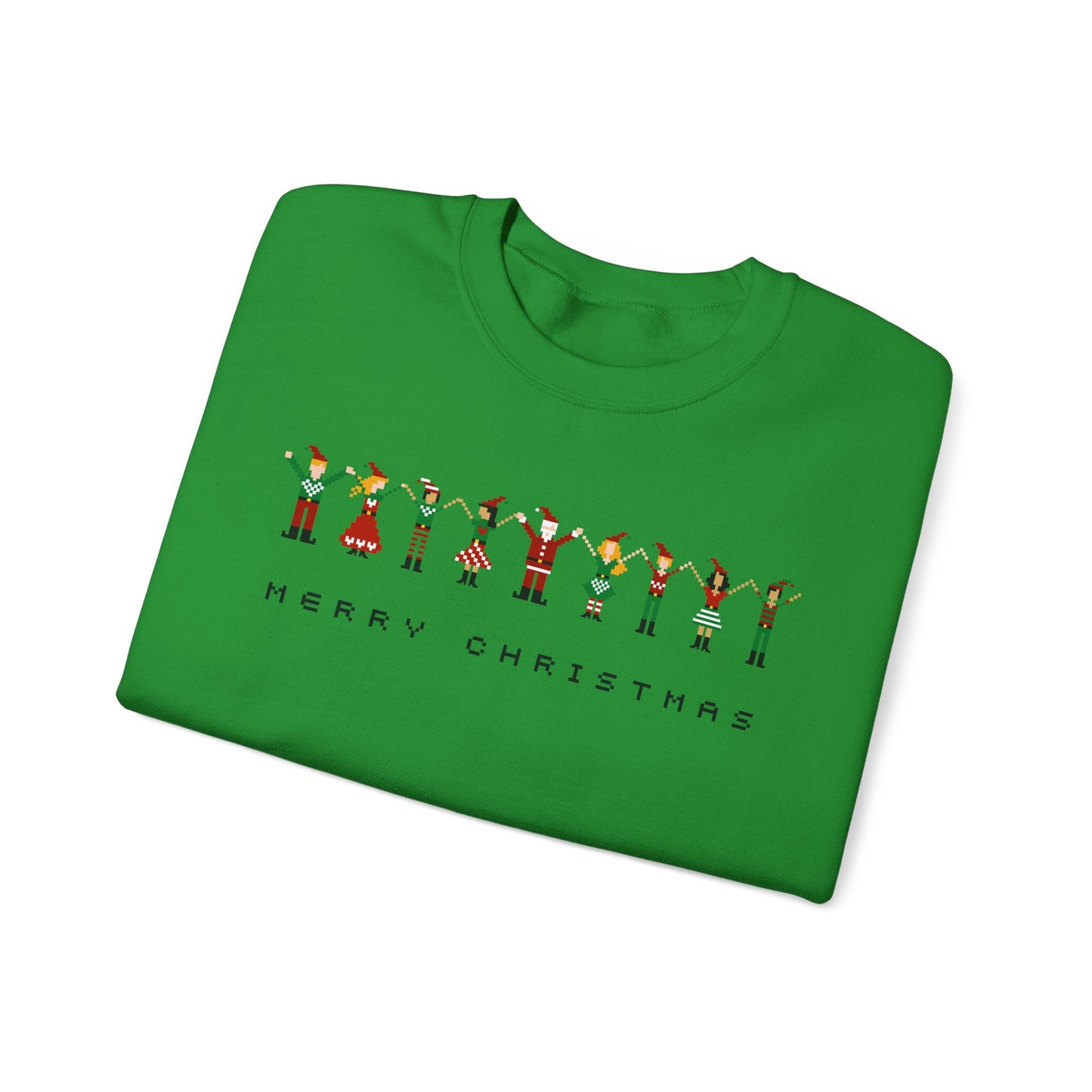 Holiday Cheer Sweatshirt – Pixel Art Merry Christmas Crewneck