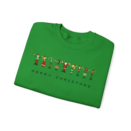 Holiday Cheer Sweatshirt – Pixel Art Merry Christmas Crewneck
