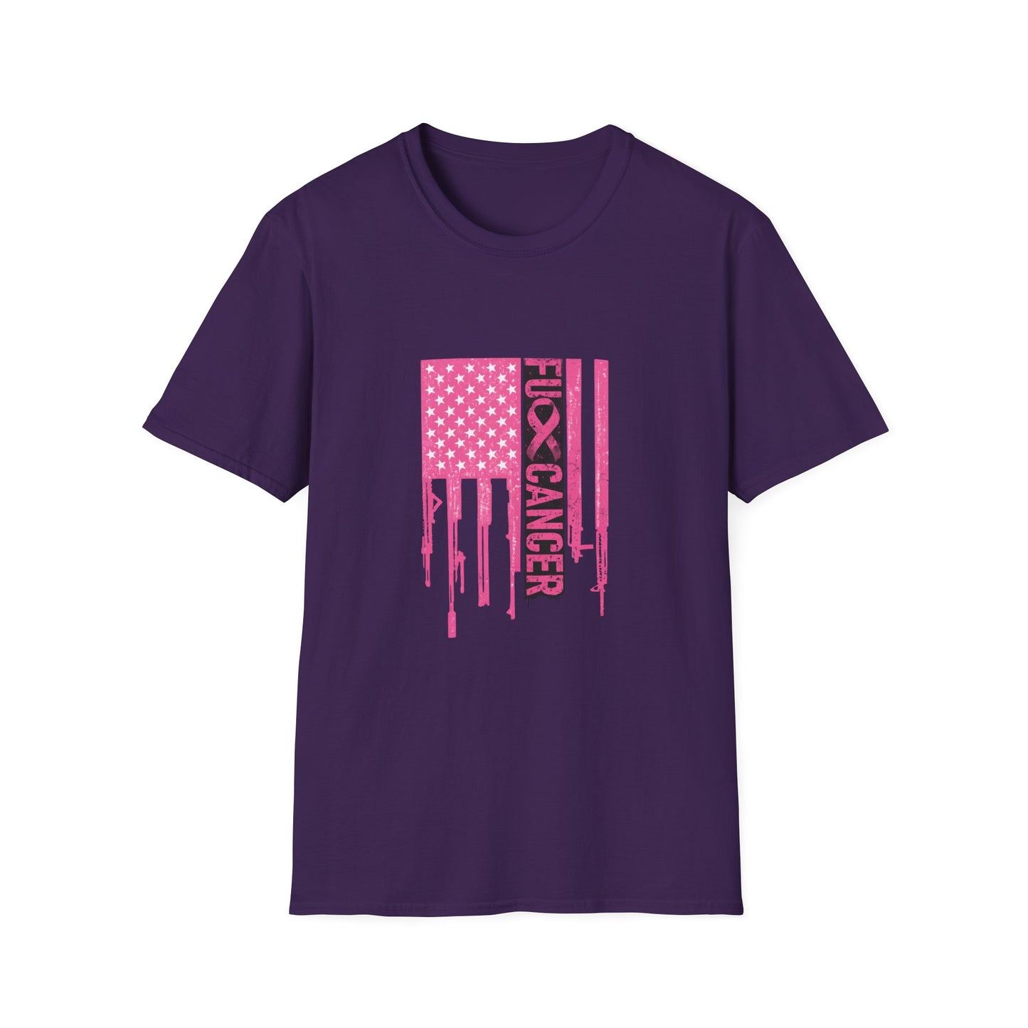 Breast Cancer Awareness Flag T-Shirt — Pink "Kick Cancer" Drip Design