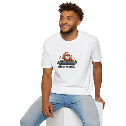 Funny Santa DJ Christmas Shirt for Music Lovers | Merry Mixmas Graphic Tee