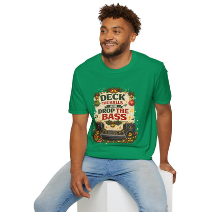 Deck the Halls and Drop the Bass Shirt | Funny DJ Christmas Tee