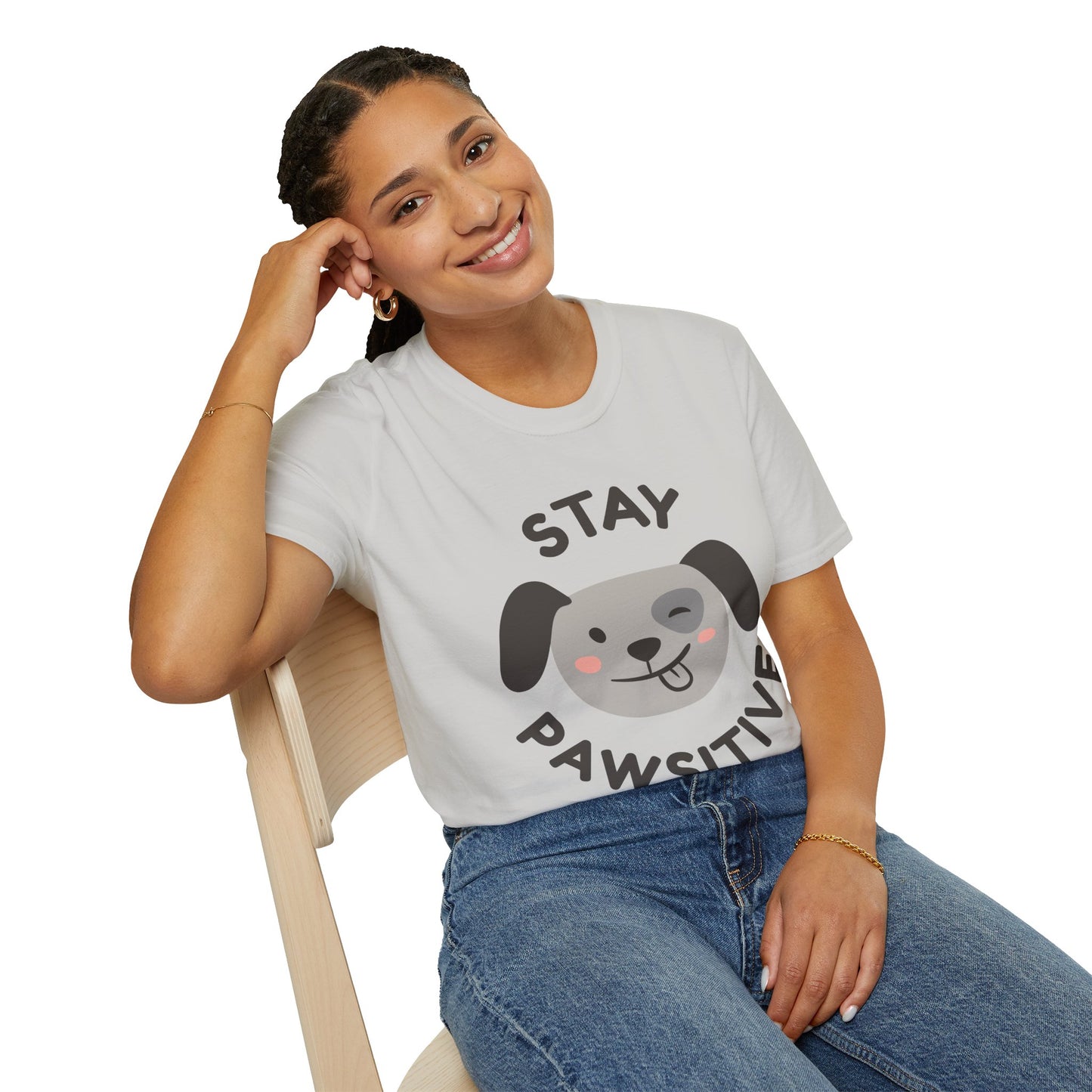 Stay Pawsitive T-Shirt – Cute Dog Lover Graphic Tee for Pet Enthusiasts