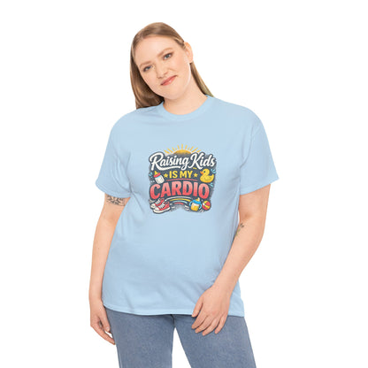 Raising Kids Is My Cardio Shirt – Funny Mom Life Tee