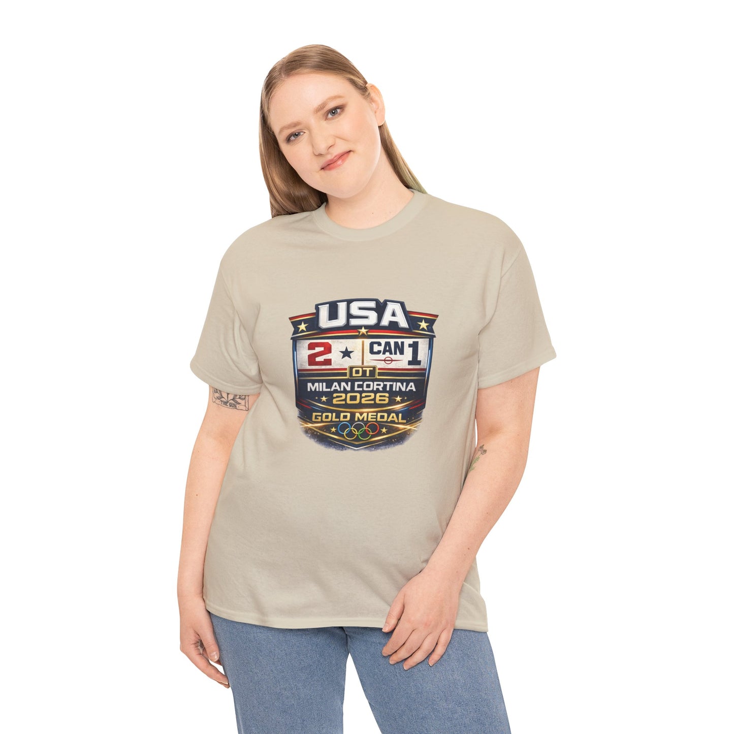 USA Hockey Gold 2026 T-Shirt – 2-1 OT Victory in Milan