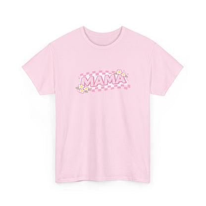 Mama Checkerboard Shirt – Trendy Floral Mom Tee
