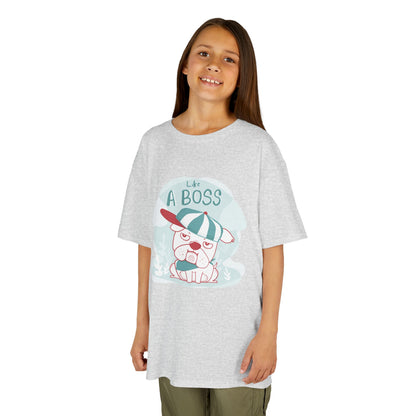 Like a Boss: Cool Cartoon Bulldog Graphic Kids' T-Shirt