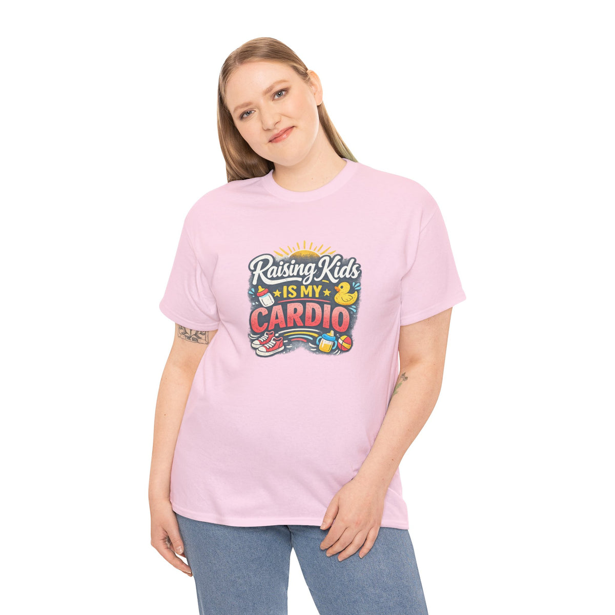 Raising Kids Is My Cardio Shirt – Funny Mom Life Tee