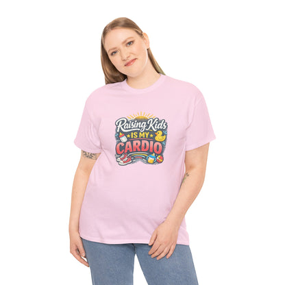 Raising Kids Is My Cardio Shirt – Funny Mom Life Tee