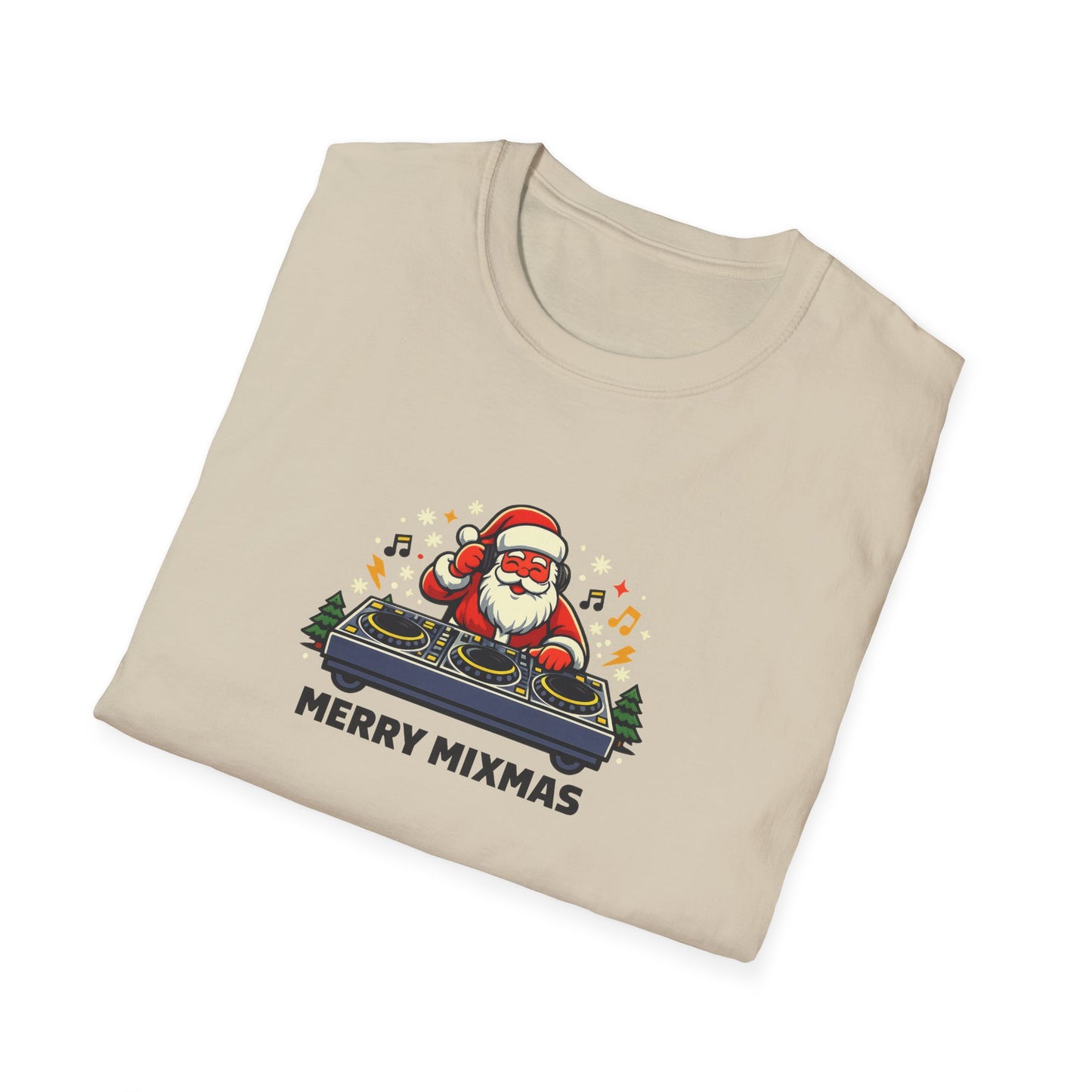 Funny Santa DJ Christmas Shirt for Music Lovers | Merry Mixmas Graphic Tee