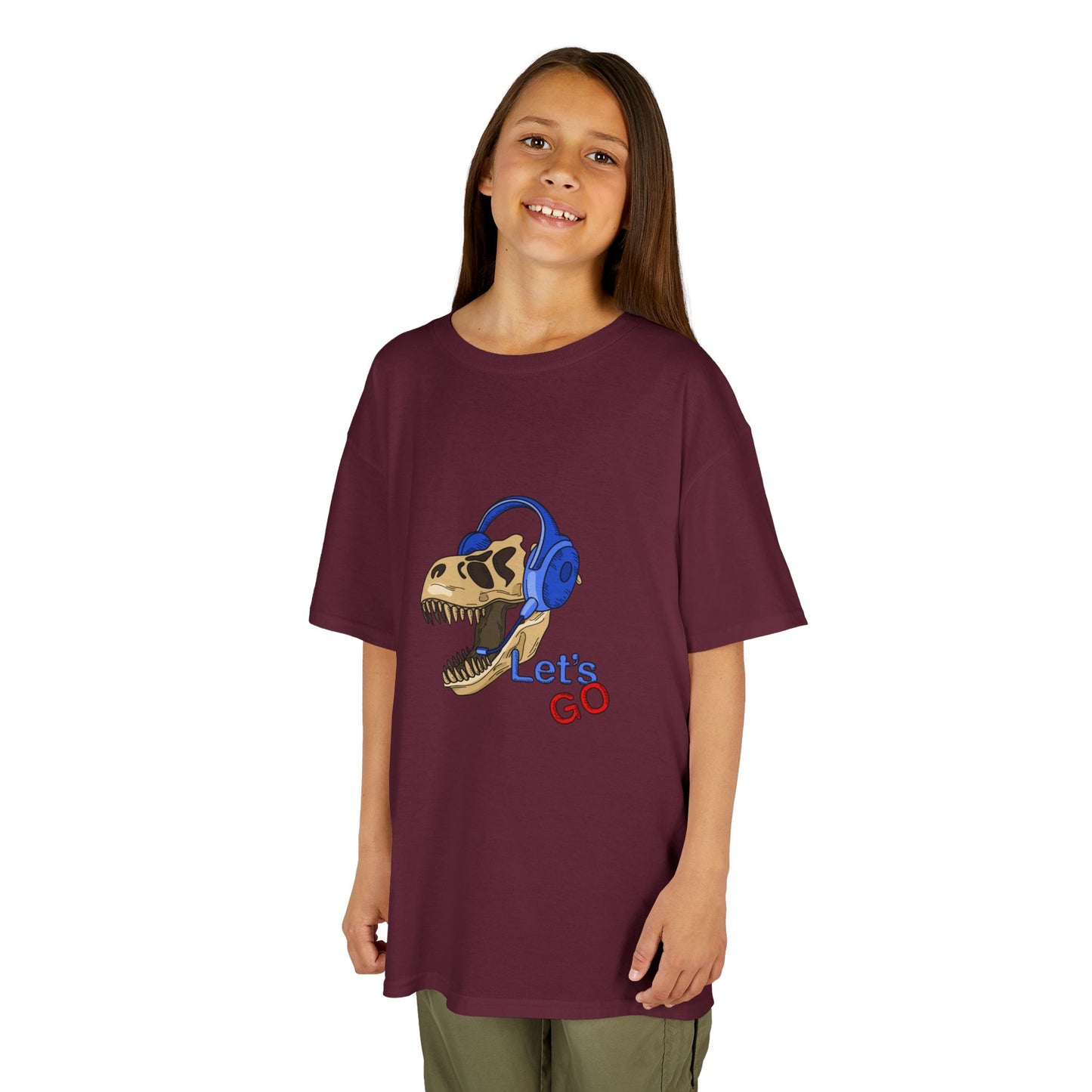 Let’s Go Dinosaur Kids T-Shirt – Fun T-Rex Headphones Graph